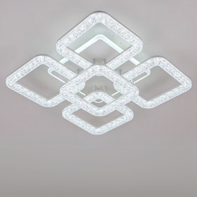 Lustra LED Astrid cu Telecomanda, 114W, Dimabil, Alb