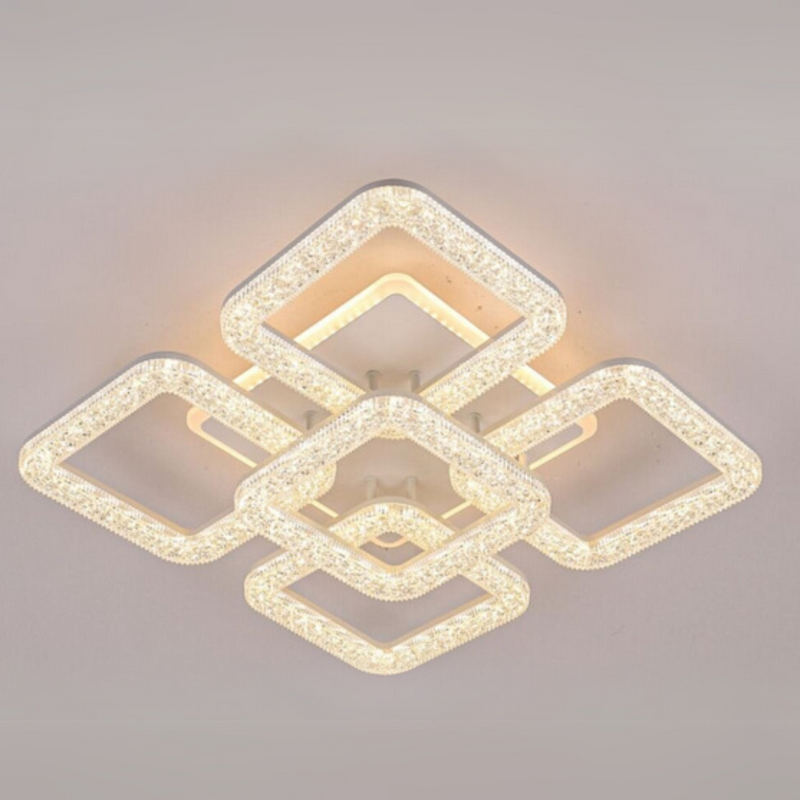Lustra LED Astrid cu Telecomanda, 114W, Dimabil, Alb