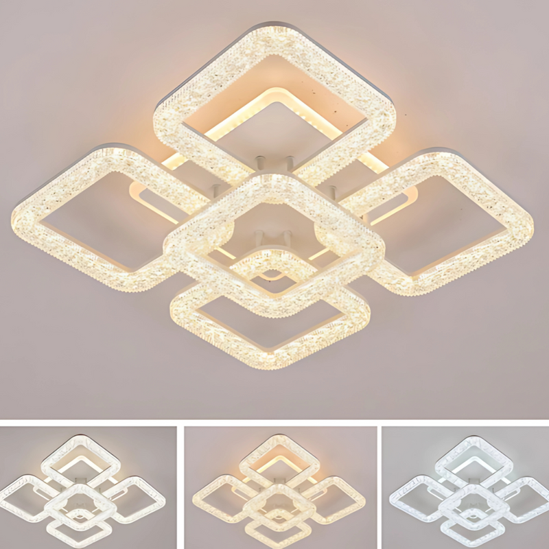Lustra LED Astrid cu Telecomanda, 114W, Dimabil, Alb
