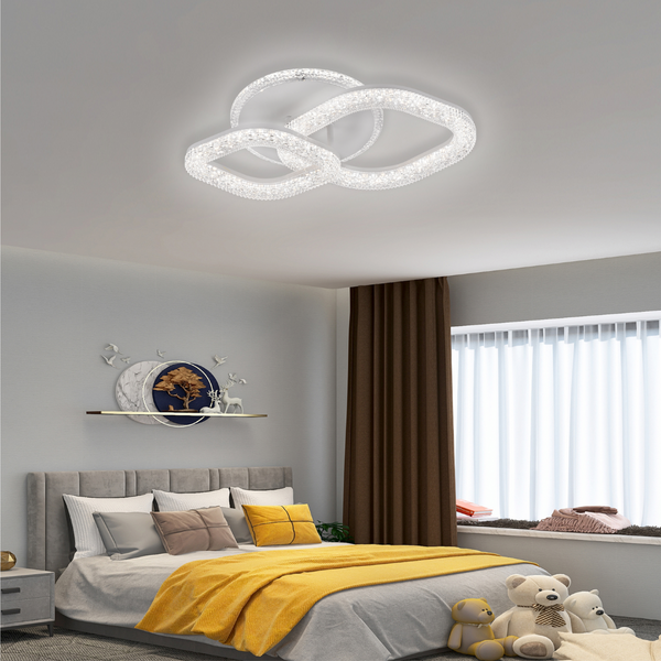 Lustra LED Asgard cu Telecomanda, Lumina Dimabila, Alb