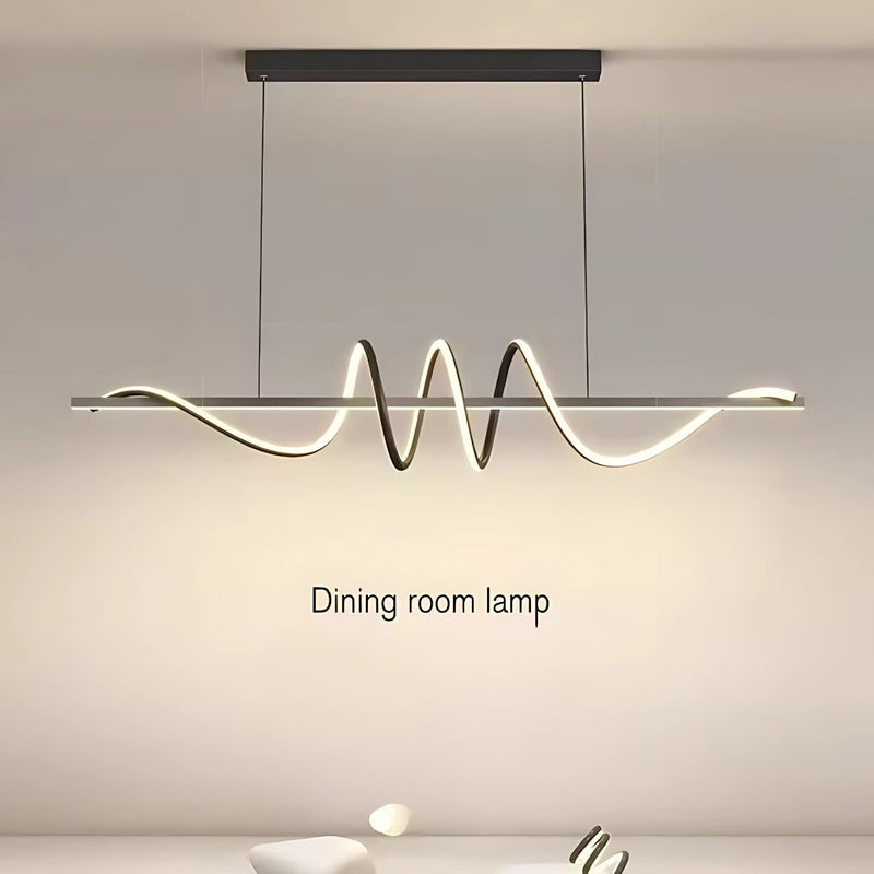 Lustra LED cu telecomanda RIBBON, 66W, Lumina Rece/Calda/Neutra, Dimabila, Negru, Inaltime Reglabila