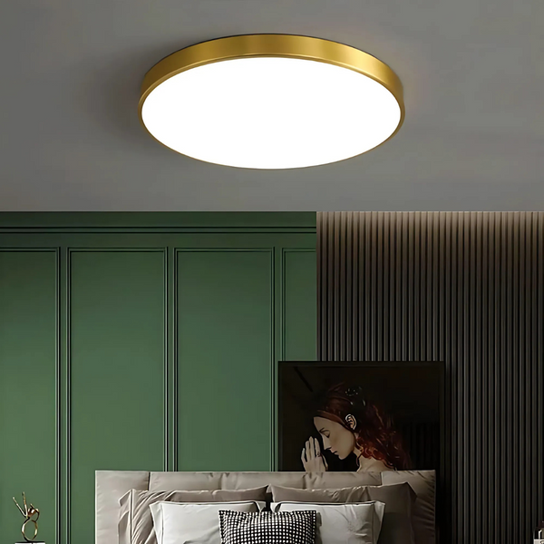 Plafoniera LED, 48W, Lumina Rece, Auriu