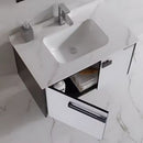 Set Mobilier pentru Baie CRETA, 60x50cm, 2 Piese, Negru si Alb