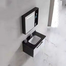 Set Mobilier pentru Baie CRETA, 80x40cm, 2 Piese, Negru si Alb