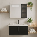 Set Mobilier pentru Baie RHODOS, 80cm, 2 Piese, Negru si Alb