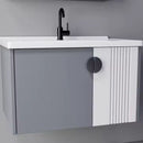 Set Mobilier pentru Baie MYKONOS, 60x40cm, 2 Piese, Gri si Alb