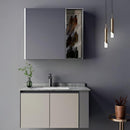 Set Mobilier pentru Baie ZAKYNTHOS, 80cm, 2 Piese, Gri si Crem