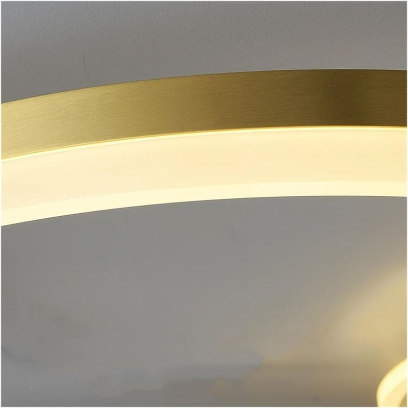 Lustra LED cu Telecomanda DARIO, 4 cercuri, 103W, Lumina Calda/Rece/Neutra, Dimabila, Auriu