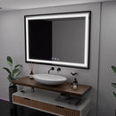 Oglinda LED Rectangulara, 100x65cm, Verite Majeste Noir Motion Glow Marcello, Sistem Dezaburire, Ceas & Termometru, Dimabila