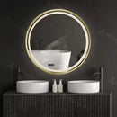 Oglinda LED Rotunda 60cm Celeste Royale Gold MotionGlow Marcello Sistem Dezaburire Ceas & Termometru Dimabila