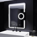 Oglinda LED Rectangulara, 60x80cm, Eclat MotionGlow Marcello, Ceas & Termometru, Sistem Dezaburire, Lupa Cosmetica, Dimabila