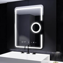 Oglinda LED Rectangulara, 60x80cm, Eclat MotionGlow Marcello, Ceas & Termometru, Sistem Dezaburire, Lupa Cosmetica, Dimabila Oglinzi Marcello Default Title Alessandro Design