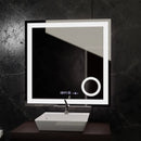 Oglinda LED Rectangulara, 80x80cm, Souverain MotionGlow Marcello, Sistem Dezaburire, Ceas & Termometru, Lupa Cosmetica, Dimabila