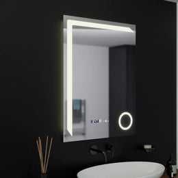 Oglinda LED Rectangulara, 60x80cm, Precision MotionGlow Marcello, Sistem Dezaburire, Ceas & Termometru, Lupa Cosmetica, Dimabila Oglinzi Marcello Default Title Alessandro Design