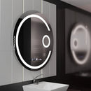 Oglinda LED Rotunda, 70cm, Visio MotionGlow Marcello, Sistem Dezaburire, Ceas & Termometru, Lupa Cosmetica, Dimabila