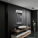 Oglinda LED Rectangulara, 50x70cm, Eclat MotionGlow Marcello, Sistem Dezaburire, Ceas & Termometru, Lupa Cosmetica, Dimabila