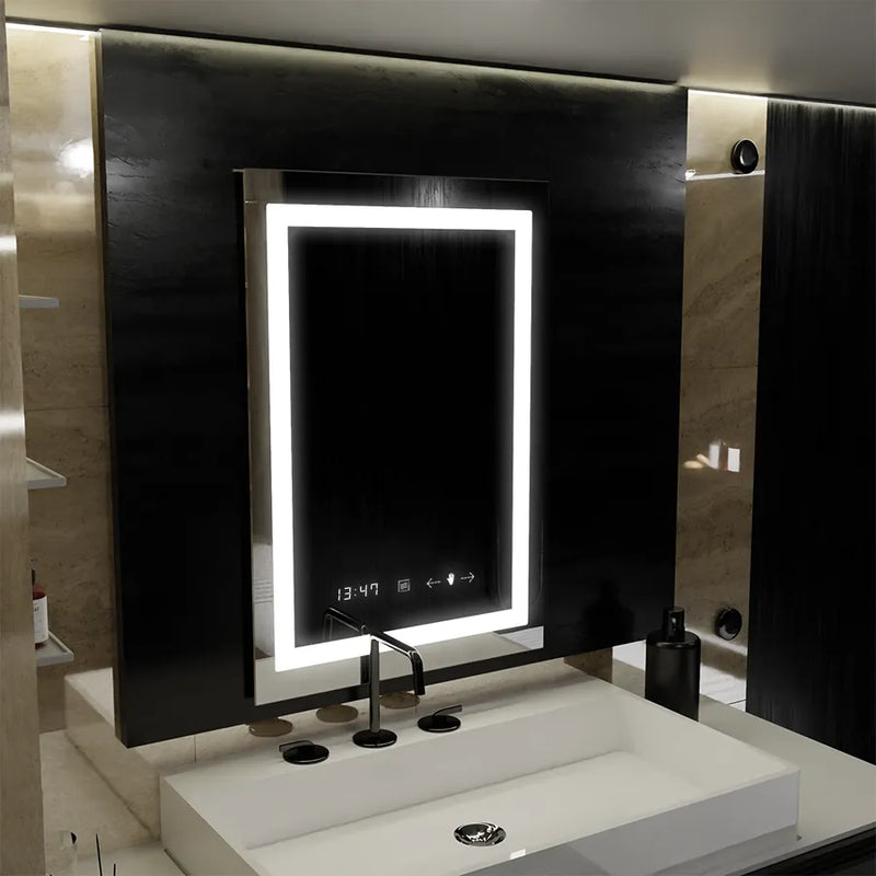 Oglinda LED Senzor Vetro, cu functie Dezaburire si Ceas 60x80 cm, colectia Marcello Funghi - LEDS