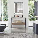 Oglinda LED Touch Favola Sistem Dezaburire Rama Neagra Ceas si Temperatura 75x90 cm Colectia Marcello Funghi - LEDS