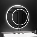 Oglinda LED Rotunda, 60cm, July Touch Marcello, Sistem Dezaburire, Ceas & Termometru, Dimabila