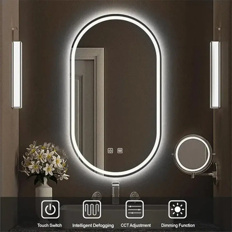 Oglinda LED Touch Rainer, cu functie Dezaburire 60x80 cm, colectia KORMAN - LEDS