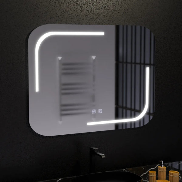 Oglinda LED Rectangulara, 80x60cm, Touch Ulrich, Sistem Dezaburire, Dimabila