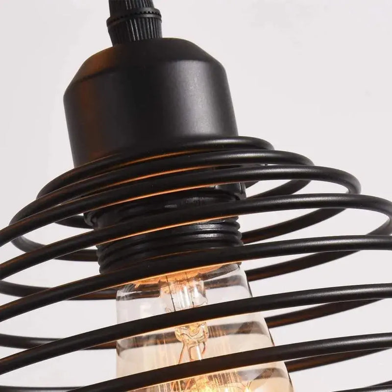 Lustra Forma Spirala, Geo Cluster Trio, 3xE27, Negru, Metal