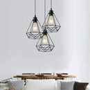 Lustra Forma Diamant, STRUKTUR, 3xE27, Negru, Metal