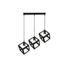 Lustra Forma Cub, STRUKTUR Linear Trio, 3x E27, Negru, Metal