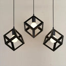 Lustra Forma Cub, STRUKTUR Linear Trio, 3x E27, Negru, Metal