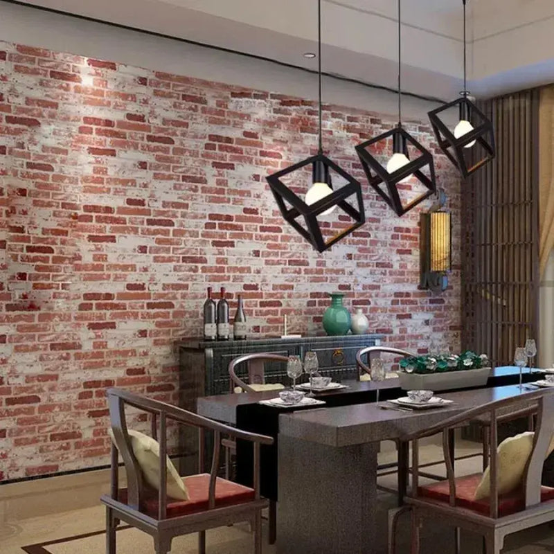 Lustra Forma Cub, STRUKTUR Linear Trio, 3x E27, Negru, Metal