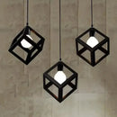 Lustra Forma Cub, STRUKTUR Linear Trio, 3x E27, Negru, Metal