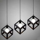 Lustra Forma Cub, STRUKTUR Linear Trio, 3x E27, Negru, Metal