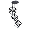 Lustra Forma Cub, STRUKTUR Cluster, 3 x E27, Negru, Metal