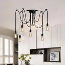 Pendul Paianjen 6*E27, Negru, Metal