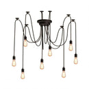 Pendul Paianjen 8*E27, Negru, Metal, 743/8