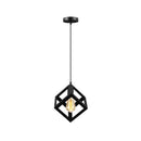 Lustra Forma Cub, STRUKTUR Uno, 1x E27, Negru, Suspendat, Metal