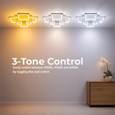 Lustra LED cu telecomanda ELLA 119W, 6 Patrate, lumina Rece/Calda/Neutra, Dimabila, Alb Lustre LED cu Telecomanda Default Title Alessandro Design