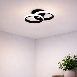 Lustra LED VERTEX CIRCULA 21W, 2 Cercuri, Rame Metalice, lLumina Rece/Calda/Neutra 3000K/4000K/6000K, Negru, Metal Lustre LED Default Title Alessandro Design