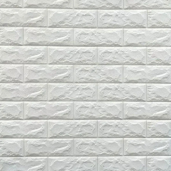 Set 10x Tapet 3D autoadeziv Caramizi Albe din spuma moale, 70cm x 77cm x 2 mm
