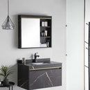 Set Mobilier MARBLE pentru Baie, Dulap Lavoar+Dulap Oglinda 60cm, 2 Piese, Negru Mobilier Baie Default Title Alessandro Design