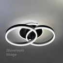 Lustra LED cu telecomanda RIGA LILITH 55W, 2 Cercuri, lumina Rece/Calda/Neutra, Dimabila, Negru