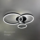 Lustra LED cu telecomanda RIGA LILITH, 68W, 3 Cercuri, lumina Rece/Calda/Neutra, Dimabila, Negru