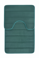 Covorase de Baie, 80x50 cm / 50x40 cm, Verde, Antiderapant, Absorbant, Set 2 bucati