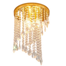 Candelabru Cristal LINDERHOF Petito , Diametru 25cm, 2*E14, Auriu Lucios