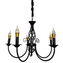 Candelabru Perla, 5xE14, Negru, Inaltime Reglabila