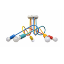 Lustra MINIMALISTA, cu Brate, ANGIOLO, Ondulata, 5xE27, Multiocolor