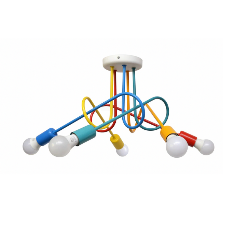 Lustra MINIMALISTA, cu Brate, ANGIOLO, Ondulata, 5xE27, Multiocolor