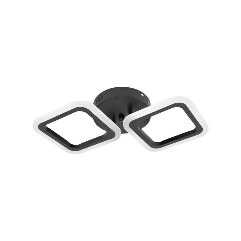 Lustra LED PULSARIS 22W, 2 Patrate, lumina Rece/Calda/Neutra, Negru