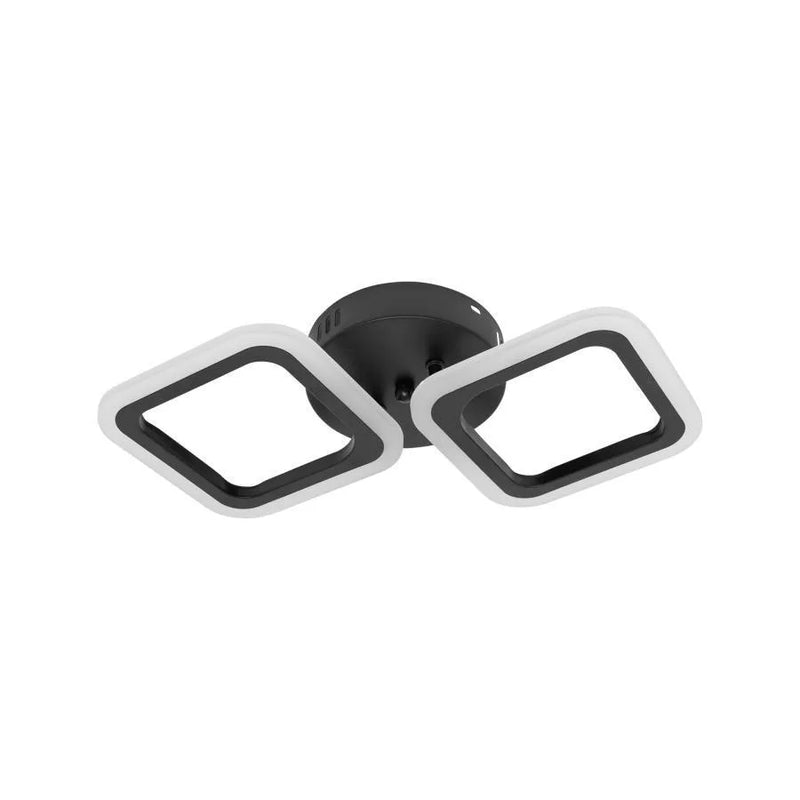 Lustra LED PULSARIS 22W, 2 Patrate, lumina Rece/Calda/Neutra, Negru