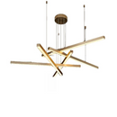 Lustra LED suspendata cu telecomanda GINEVRA 31W, 5 Elemente, lumina Rece/Calda/Neutra, Auriu